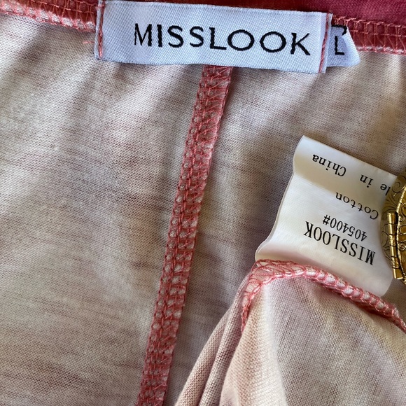 V Neck Short Sleeves Tie Dye Midi Dress w 2 Slits - Picture 5 of 5